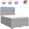 vidaXL Boxspringbett mit Matratze Hellgrau 160x200 cm Stoff 3294026 Bild 2