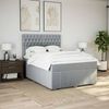 vidaXL Boxspringbett mit Matratze Hellgrau 160x200 cm Stoff 3294026 Bild 5