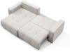 Ecksofa Sofa mit Schlaffunktion AUGUSTO in Stoff Wind Hellgrau Ottomane Links Bild 2