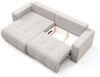 Ecksofa Sofa mit Schlaffunktion AUGUSTO in Stoff Wind Hellgrau Ottomane Links Bild 3