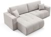 Ecksofa Sofa mit Schlaffunktion AUGUSTO in Stoff Wind Hellgrau Ottomane Links Bild 4