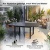 Devoko Ausziehbarer Aluminium-Gartentisch,Aluminium Esstisch zum Ausziehen, Balkonmöbel, Gartenmöbel, wetterfest & rostfrei, grau, bis 150 kg belastbar Bild 5