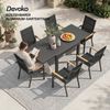Devoko Ausziehbarer Aluminium-Gartentisch,Aluminium Esstisch zum Ausziehen, Balkonmöbel, Gartenmöbel, wetterfest & rostfrei, grau, bis 150 kg belastbar Bild 3