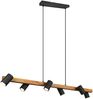 LED Holzbalken Pendelleuchte 6-flammig lang Schwarz, Breite 115cm Bild 2