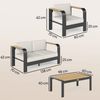 Outsunny Sitzgruppe mit 2er Sofa, 2 Sessel, Beistelltisch, (Gartenlounge, 4-tlg, Gartenmöbel Set), für Garten Balkon Beige Bild 3