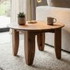 FINEBUY Couchtisch FB113601 Wohnzimmertisch 60cm Massivholz Loungetisch Sofatisch Rund (Natürliche Holzoptik mit warmer Ausstrahlung), Massive Verarbeitung und ausdrucksstarke Maserung Bild 1