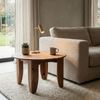FINEBUY Couchtisch FB113601 Wohnzimmertisch 60cm Massivholz Loungetisch Sofatisch Rund (Natürliche Holzoptik mit warmer Ausstrahlung), Massive Verarbeitung und ausdrucksstarke Maserung Bild 2