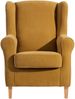 Ohrensessel Karlen Bezug Veloursstoff Buche natur / mais 22051 Bild 3