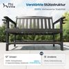 PHI VILLA Gartenbank (2-3 Personen Gartenbank Wetterfest aus HDPE, für Terrasse, Park, Garten und Veranda, Schwarz und Marineblau), Bank Outdoor mit 318 kg Tragfähigkeit Bild 4