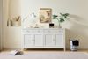 Merax Stilvoller weißer Esszimmer Sideboard mit 2 Schubladen und 4 Türen – Elegantes Buffet für Küche, Esszimmer & Wohnzimmer mit goldenen Griffen und großzügigem Stauraum Bild 5