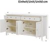 Merax Stilvoller weißer Esszimmer Sideboard mit 2 Schubladen und 4 Türen – Elegantes Buffet für Küche, Esszimmer & Wohnzimmer mit goldenen Griffen und großzügigem Stauraum Bild 4