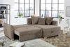 Ecksofa L-Form Couch Polsterecke Schlaffunktion Bettkasten in Cord Braun Taupe Bild 3