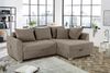 Ecksofa L-Form Couch Polsterecke Schlaffunktion Bettkasten in Cord Braun Taupe Bild 2