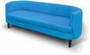 Casa Padrino Luxus Leder Sofa Blau / Schwarz 180 cm - Echtleder Wohnzimmer Möbel Bild 2