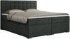 Boxspringbett, Deko Bed mit Matratze und Topper - SUSAN - 180x200cm - Dunkelgrau Stoff - H4 Bild 3