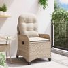vidaXL Liegestuhl mit Kissen Beige 56 x 66 x 95 cm Poly-Rattan 42003420 Bild 3