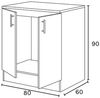 Spülenunterschrank >KIRA< in Weiß glänzend/Mattweiß - 80x90x60 (BxHxT) Bild 4