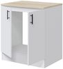 Spülenunterschrank >KIRA< in Weiß glänzend/Mattweiß - 80x90x60 (BxHxT) Bild 2