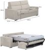 Dmora 3-Sitzer Schlafsofa Quindici, Schlafsofa fürs Wohnzimmer, gepolstert, abnehmbar, 100 % Made in Italy-Qualität, 220x95 h100 cm, Beige Bild 3