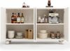 Sideboard 120 x 35 x 71 cm in Weiß mit Musterfront, MDF und Kiefernholzbeinen, verstellbarer Einlegeboden Bild 5