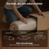 skølm 'Freki' Cloud Sofa 3 Sitzer mit Hocker, Vollschaumcouch mit Federkern und Vakuum-Kompression, kein Aufbau erforderlich, mit 2 Kissen, Cord dunkelgrün Bild 4