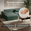 skølm 'Freki' Cloud Sofa 3 Sitzer mit Hocker, Vollschaumcouch mit Federkern und Vakuum-Kompression, kein Aufbau erforderlich, mit 2 Kissen, Cord dunkelgrün Bild 5