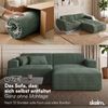 skølm 'Freki' Cloud Sofa 2 Sitzer mit Hocker, Vollschaumcouch mit Federkern und Vakuum-Kompression, kein Aufbau erforderlich, mit 2 Kissen, Cord dunkelgrün Bild 3