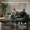 skølm 'Freki' Cloud Sofa 3 Sitzer mit Hocker, Vollschaumcouch mit Federkern und Vakuum-Kompression, kein Aufbau erforderlich, mit 2 Kissen, Cord dunkelgrün Bild 3