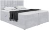 MEBLINI Boxspringbett LUKAS 200x200 cm mit Bettkasten - H4/Hellgrau Samt Polsterbett - Doppelbett mit Topper & Taschenfederkern-Matratze Bild 2