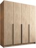 Drehtürenschrank Salkor I, Kleiderschrank mit 4 Türen (Farbe: Eiche Cremona / Eiche Cremona + Schwarz) Bild 3