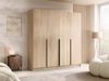 Drehtürenschrank Salkor I, Kleiderschrank mit 4 Türen (Farbe: Eiche Cremona / Eiche Cremona + Schwarz) Bild 2