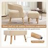 Merax Freizeitstuhl mit Fußstütze,Neuartiger Sessel,TV-Sessel Polstersessel mit Hocker Teddy Fleece (Lehnwort) Relaxsessel Loungesessel Fernsehsessel Einzelsessel Beige Bild 5