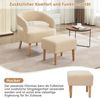 Merax Freizeitstuhl mit Fußstütze,Neuartiger Sessel,TV-Sessel Polstersessel mit Hocker Teddy Fleece (Lehnwort) Relaxsessel Loungesessel Fernsehsessel Einzelsessel Beige Bild 4