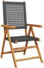 vidaXL Gartenstuhl Verstellbar 8 Stk. Schwarz Poly Rattan Massivholz 3214522 Bild 3