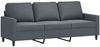 vidaXL 3-tlg. Sofagarnitur mit Kissen Dunkelgrau Samt 3201477 Bild 5