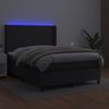 vidaXL Boxspringbett mit Matratze & LED Schwarz 140x190 cm Kunstleder 3139259 Bild 3