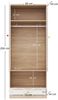 Merax 200cm Kinderkleiderschrank, Kombinationskleiderschrank 2-teilig, mit Bügelstange, mit Katzenbett, Lackierte Platten + Spanplatte, Keramikgriffen, Weiß + Naturholzfarbe Bild 4