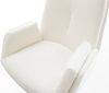 Barstuhl Clea-Flex Bouclé Soft Beige Drehfuß höhenverstellbar Metall Weiß Bild 4
