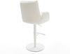 Barstuhl Clea-Flex Bouclé Soft Beige Drehfuß höhenverstellbar Metall Weiß Bild 5