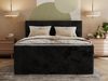 Boxspringbett mit zwei Multipocket-Matratzen und Topper, Doppelbett aus Cordstoff, zwei Bettkästen - TILIANO KING DUO - 200 x 200 cm - Schwarz Cord - H4 Bild 4