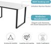 Esszimmer-Set 5-tlg Klapptisch 140-180x80 cm Weiße Spanplatte Platte Mit 4 Gepolsterten Stühlen Ausziehbar Metallbeine Bild 2