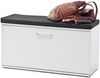 Sitzbank >Gandia< in Weiß matt / Weiß Hochglanz aus Metall - 90x47x38cm (BxHxT) Bild 4