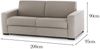 Dmora 3-Sitzer festes Sofa Larimar, Wohnzimmersofa aus gepolstertem Stoff, schmale Armlehnen, 100 % Made in Italy, cm 200x95h90, Taupe Bild 3