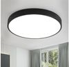 style home LED Deckenleuchte Runde Deckenlampe aus Metall, LED fest integriert, Leuchte für Wohnzimmer Schlafzimmer Küche Diele, 40x40x4cm, Schwarz Bild 1