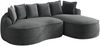 Ecksofa in Grau, Chenille-Bezug, Sitztiefe 122 cm, rahmenlos mit verstellbarem Sitzkissen,67x252x164 cm Bild 5