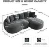 Ecksofa in Grau, Chenille-Bezug, Sitztiefe 122 cm, rahmenlos mit verstellbarem Sitzkissen,67x252x164 cm Bild 5