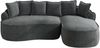 Ecksofa in Grau, Chenille-Bezug, Sitztiefe 122 cm, rahmenlos mit verstellbarem Sitzkissen,67x252x164 cm Bild 4