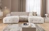 luma-home Wohnlandschaft U-Form 6-Sitzer, raffinierte Steppungen, Chenille-Bezug in Beige, 323 x 161 x 79 cm Bild 2