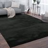 KADIMA DESIGN Teppich waschbar Unifarben Wohnzimmer schmutzabweisend Teppich Kurzflor, Läufer, Höhe: 14 mm, Florhöhe: 10 mm, 100% Polyester, Läufer, 60x100cm, Schwarz Bild 3