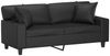 vidaXL 2-Sitzer-Sofa mit Zierkissen Schwarz 140 cm Kunstleder 3200866 Bild 3